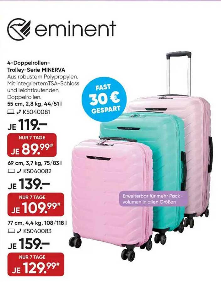 4-Doppelrollen-Trolley-Serie MINERVA von eminent