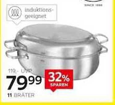 Bräter, induktionsgeeignet, 32 % sparen!