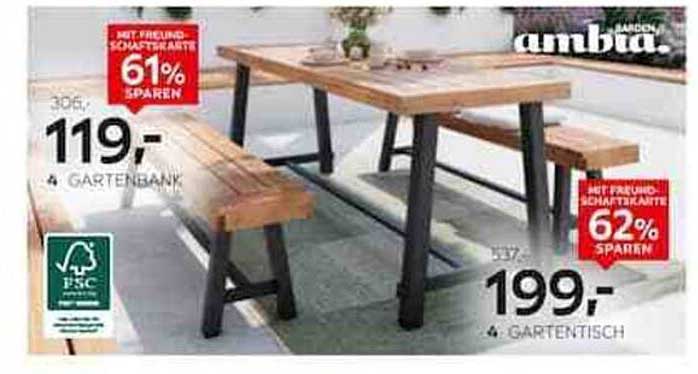Gartenbank und Gartentisch von ambia – 61% sparen!