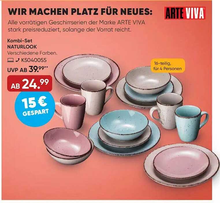 Kombi-Set NATURLOOK von ARTE VIVA – 16-teilig für 4 Personen