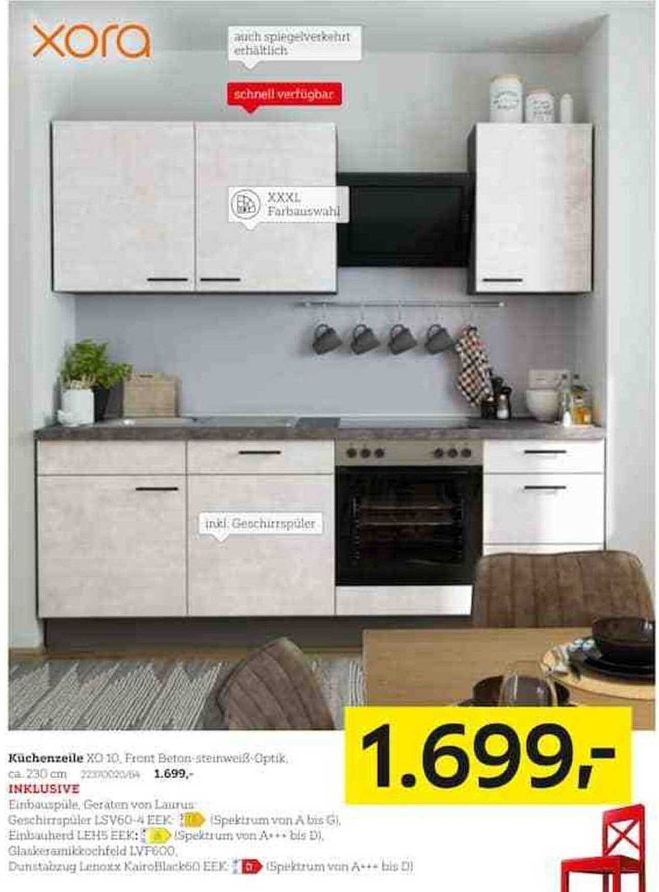 Küchenzeile X0 10 mit Geschirrspüler und modernem Design