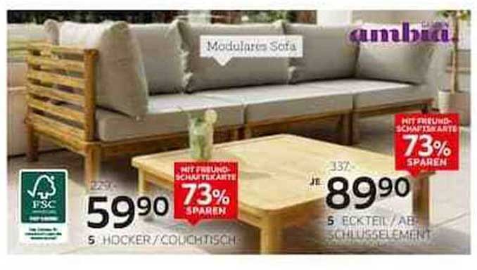 Modulares Sofa und Couchtisch Ambia