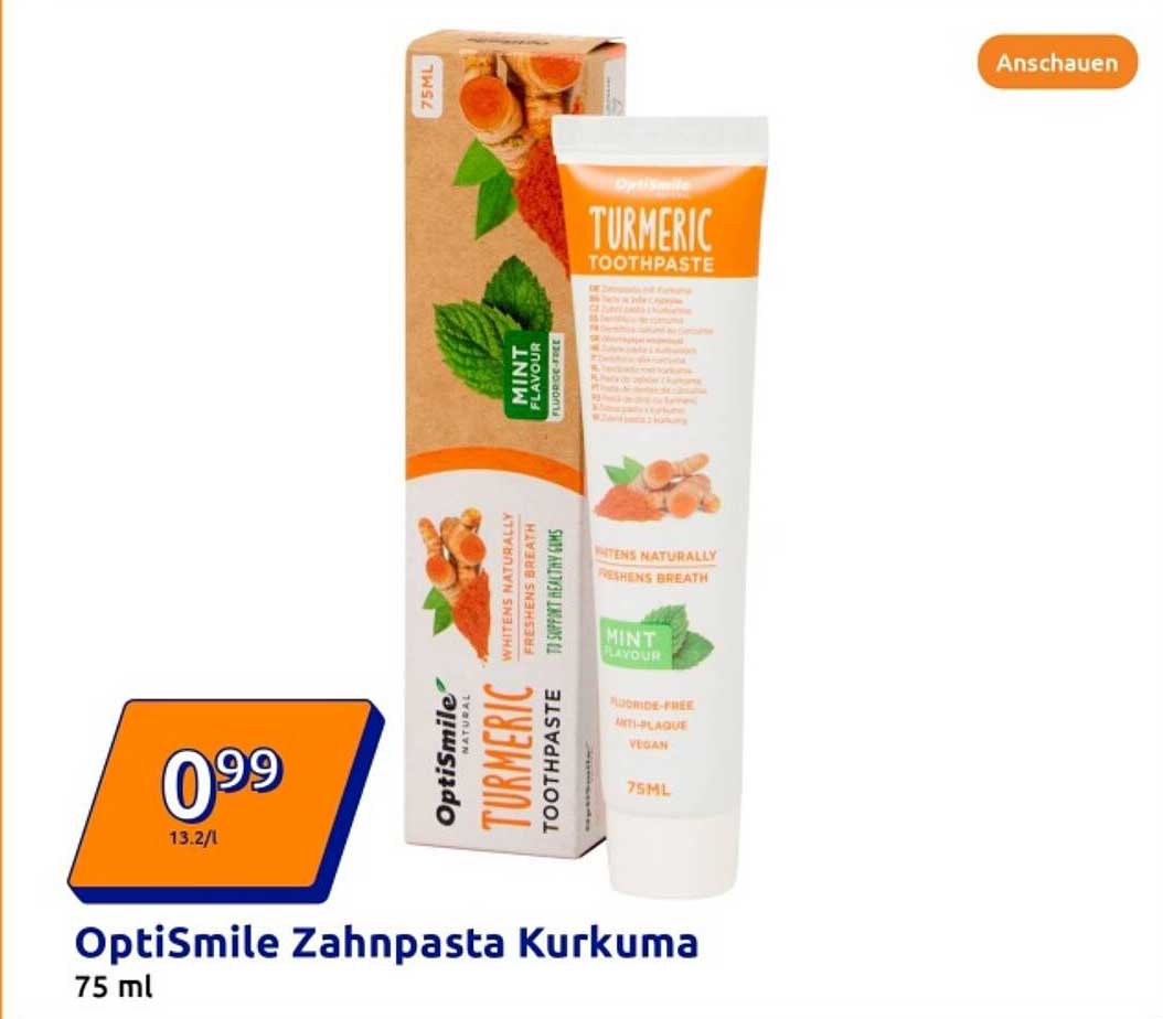 OptiSmile Zahnpasta Kurkuma 75 ml