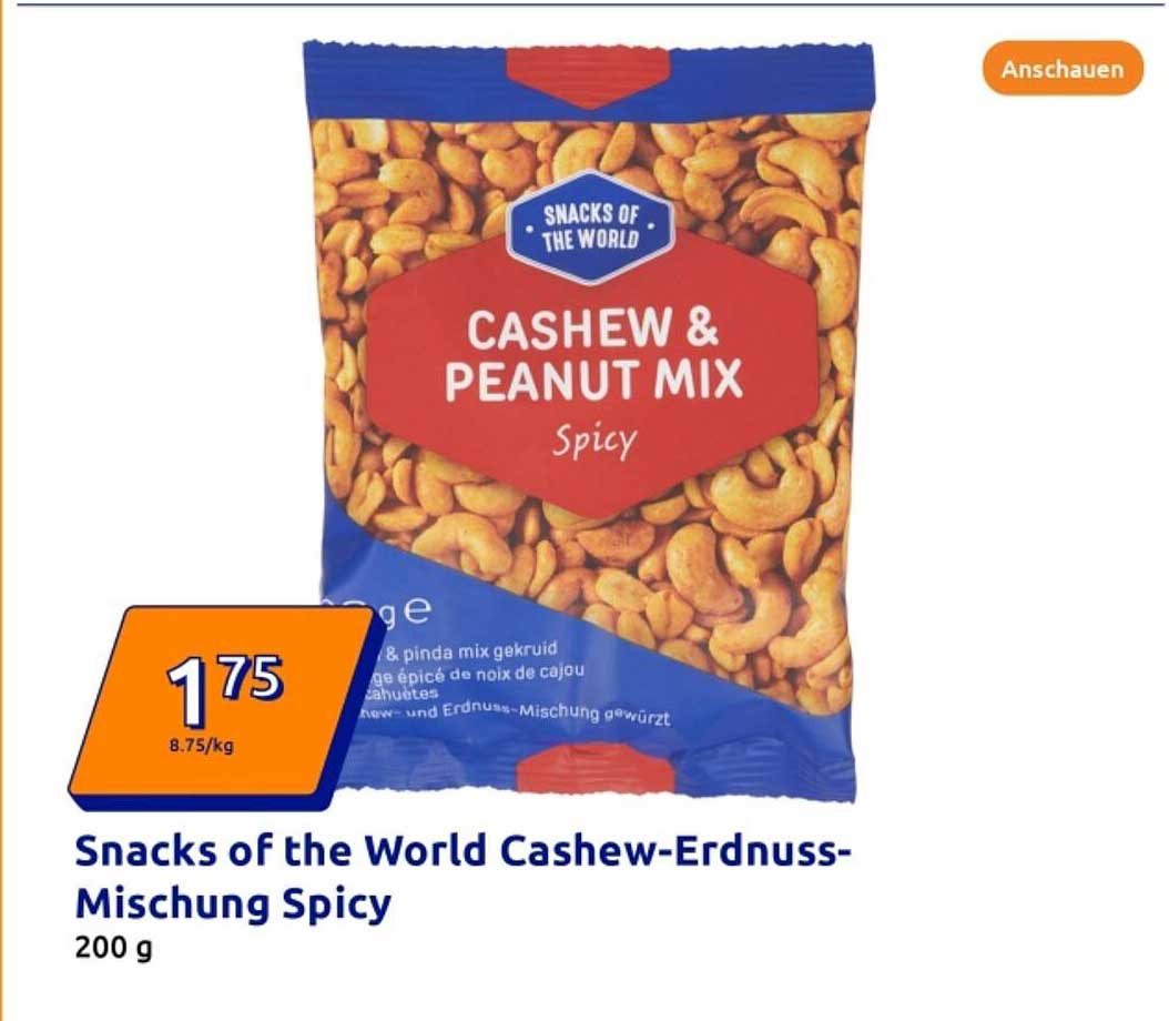 Snacks of the World Cashew-Erdnuss-Mischung Spicy 200 g