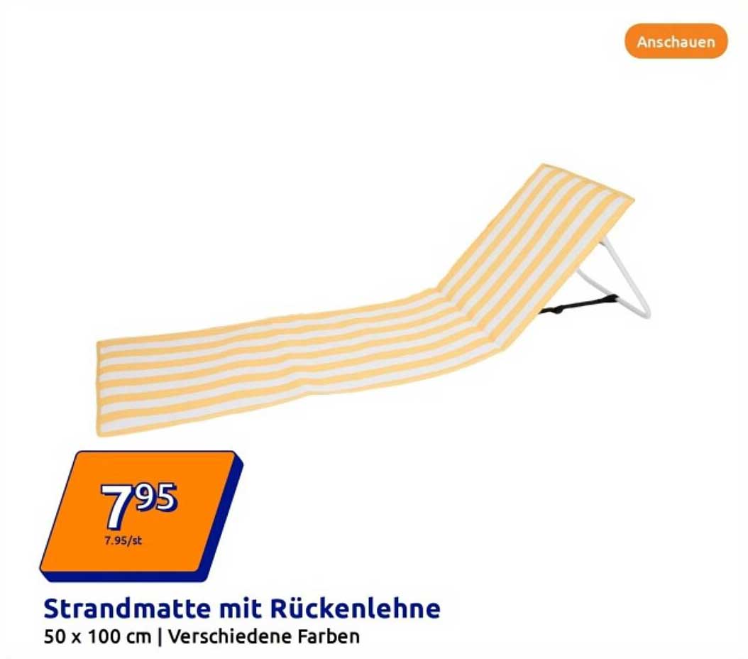 Strandmatte mit Rückenlehne