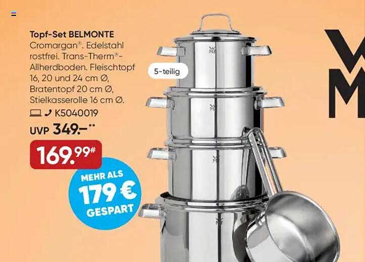Topf-Set BELMONTE - 5-teilig von Cromargan