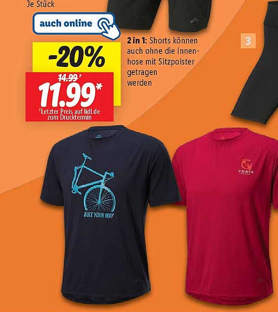 2 in 1 Shorts mit Innenhose und Sitzpolster - jetzt nur 11,99 €!