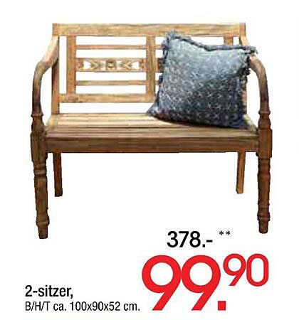 2-Sitzer Gartenbank, B/H/T ca. 100x90x52 cm