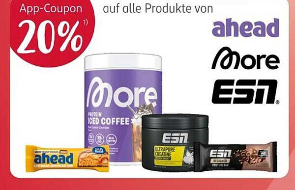 20% Rabatt auf alle Produkte von ahead, More und ESN