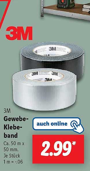 3M Gewebe-Klebeband - 50 m x 50 mm