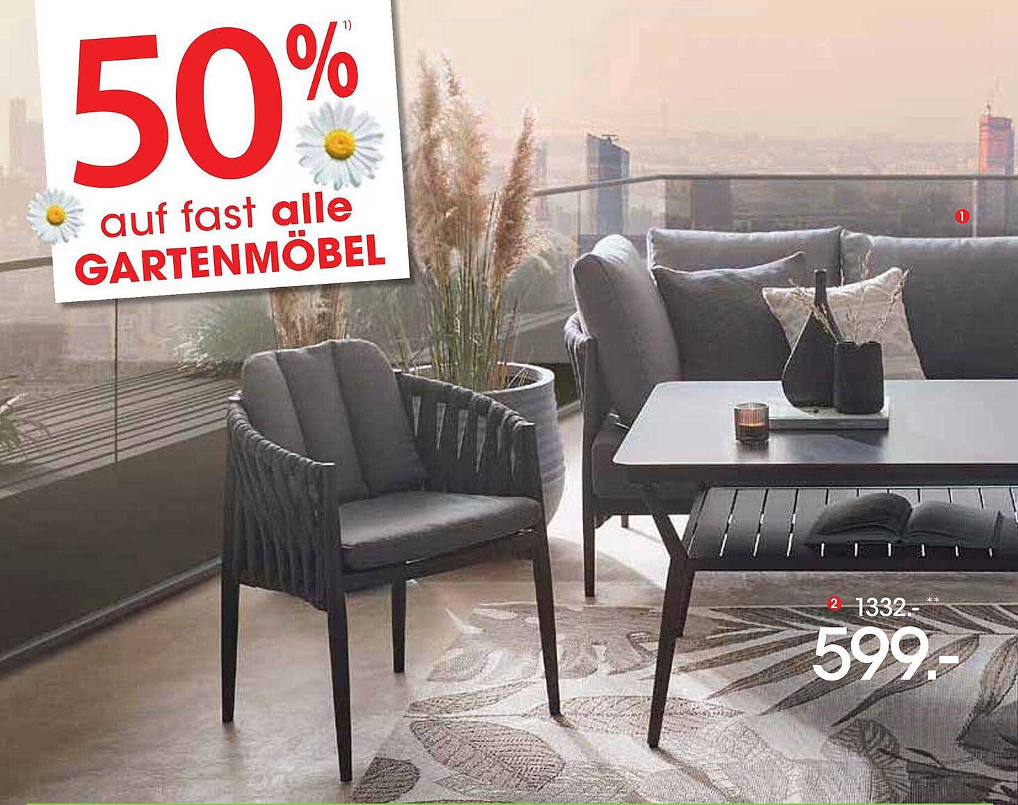 50% auf fast alle Gartenmöbel