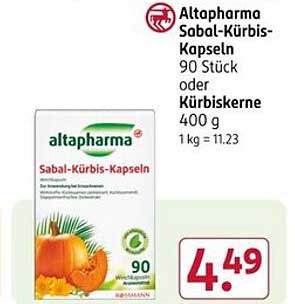 Altapharma Sabal-Kürbis-Kapseln 90 Stück oder Kürbiskerne 400 g