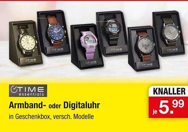 Armband- oder Digitaluhr in Geschenkbox, verschiedene Modelle