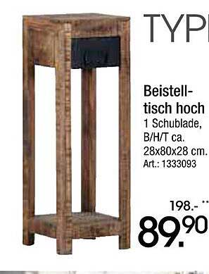 Beistelltisch hoch mit 1 Schublade