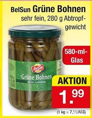 BelSun Grüne Bohnen sehr fein, 280 g Abtropfgewicht