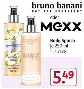 Bruno Banani oder MEXX Body Splash 250 ml für 5,49 €