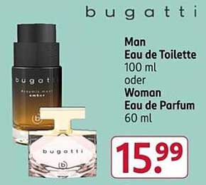 bugatti Man Eau de Toilette 100 ml oder Woman Eau de Parfum 60 ml