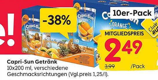 Capri-Sun Getränk, 10x200 ml, verschiedene Geschmacksrichtungen