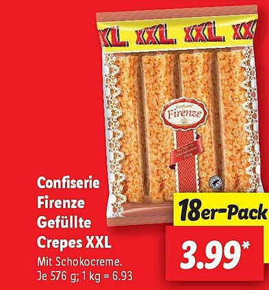 Confiserie Firenze Gefüllte Crepes XXL 18er-Pack