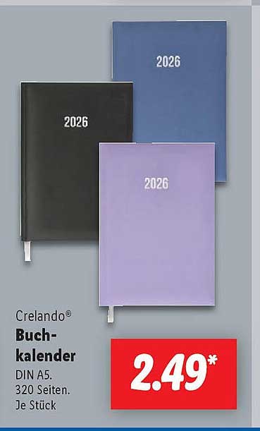 Crelando® Buchkalender DIN A5 - 2026
