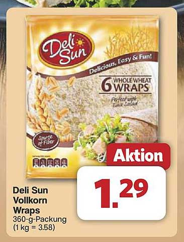 Deli Sun Vollkorn Wraps 360-g-Packung