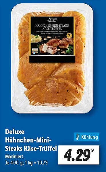 Deluxe Hähnchen-Mini-Steaks Käse-Trüffel