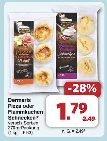 Dermaris Pizza oder Flammkuchen Schnecken 270 g