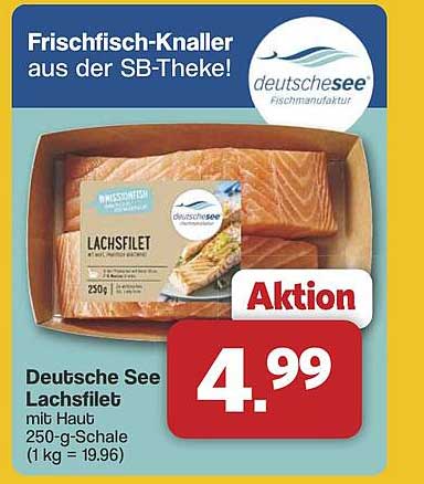 Deutsche See Lachfilet mit Haut 250g