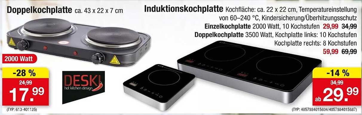 Doppelkochplatte 2000 Watt – Jetzt zum Sonderpreis!