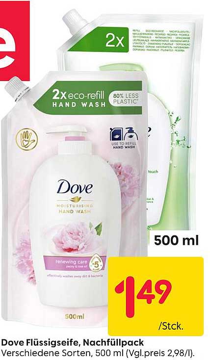 Dove Flüssigseife Nachfüllpack - Verschiedene Sorten, 500 ml