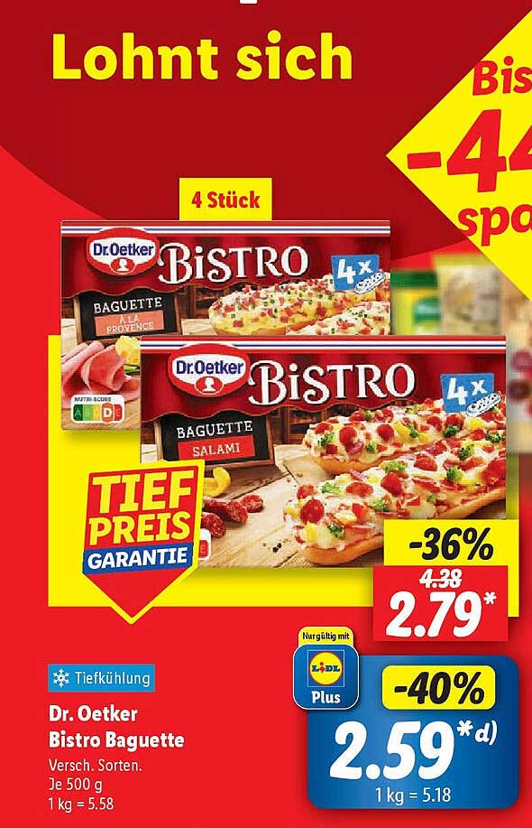 Dr. Oetker Bistro Baguette - Verschiedene Sorten, 4 Stück
