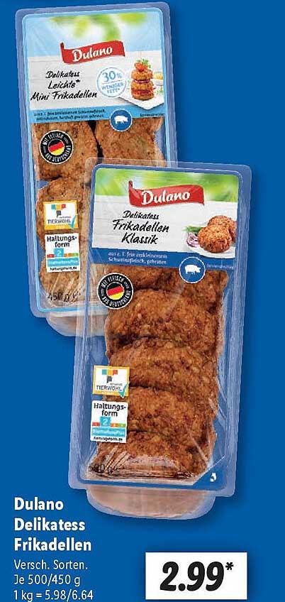 Dulano Delikatess Frikadellen - Mini und Klassik