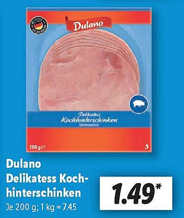 Dulano Delikatess Kochschinken 200 g