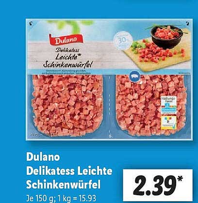 Dulano Delikatess Leichte Schinkenwürfel