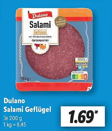 Dulano Salami Geflügel - 200g Packung