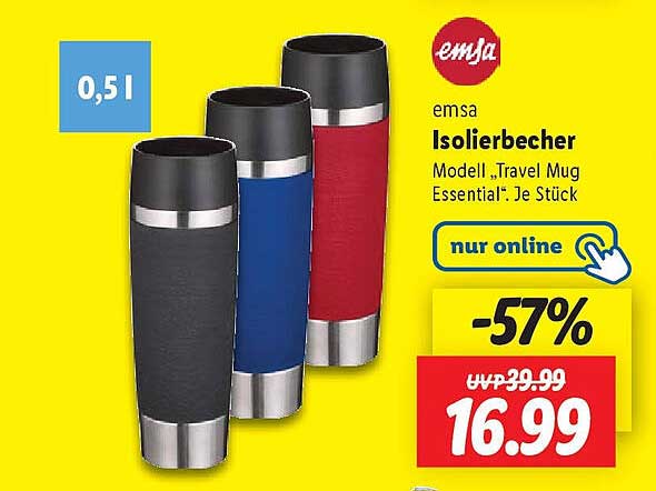 emsa Isolierbecher Modell „Travel Mug Essential“ - Je Stück
