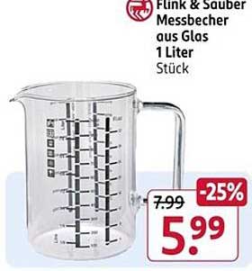 Flink & Sauber Messbecher aus Glas 1 Liter