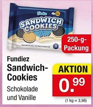Fundiez Sandwich-Cookies Schokolade und Vanille - 250-g-Packung