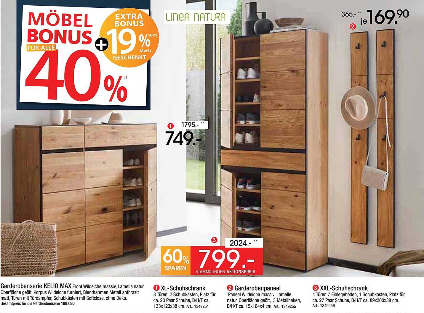 Garderobenserie KELIO MAX – 60% sparen!