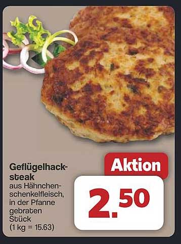 Geflügelhacksteak aus Hähnchenschenkel-Fleisch, in der Pfanne gebraten