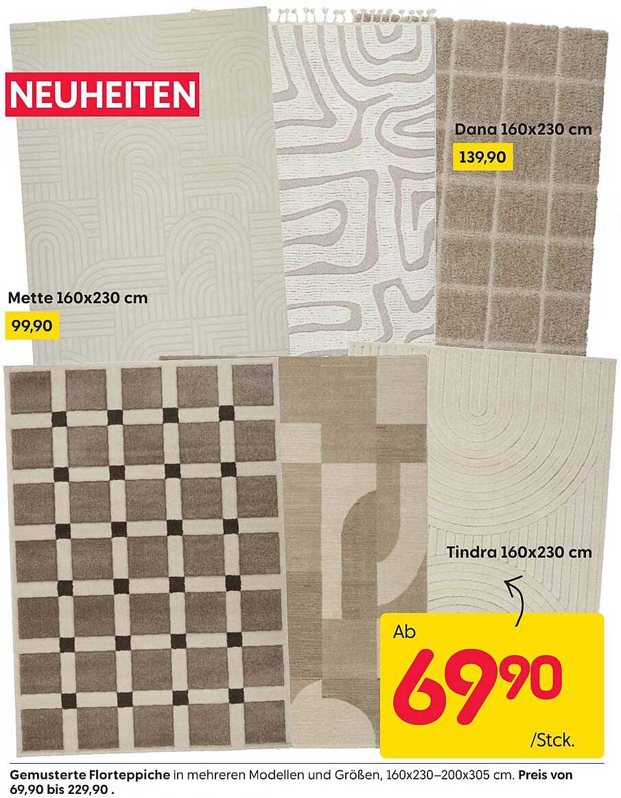 Gemusterte Florteppiche in mehreren Modellen und Größen, ab 69,90