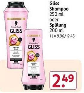 Gliss Shampoo 250 ml oder Spülung 200 ml