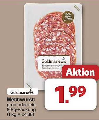 Goldmarie Mettwurst grob oder fein 80-g-Packung
