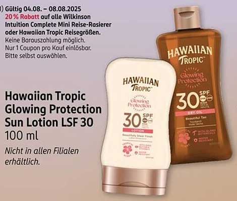 Hawaiian Tropic Glowing Protection Sun Lotion LSF 30 – 100 ml