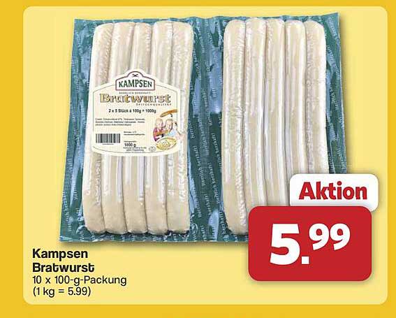Kampsen Bratwurst 10 x 100-g-Packung