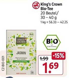 King's Crown Bio-Tee Jasmin 20 Beutel