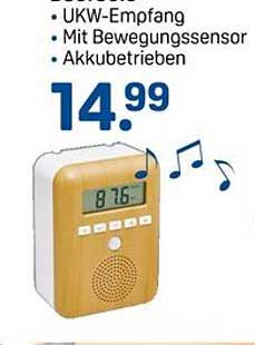 Kompakte Akku-Radio mit Bewegungsmelder
