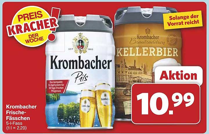 Krombacher Frische-Fässchen 5l-Fass - Preis-Kracher der Woche!