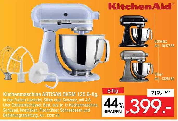 Küchenmaschine ARTISAN 5KSM 125 6-tlg.