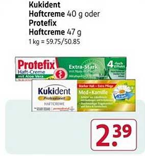 Kukident Haftcreme 40 g oder Protefix Haftcreme 47 g